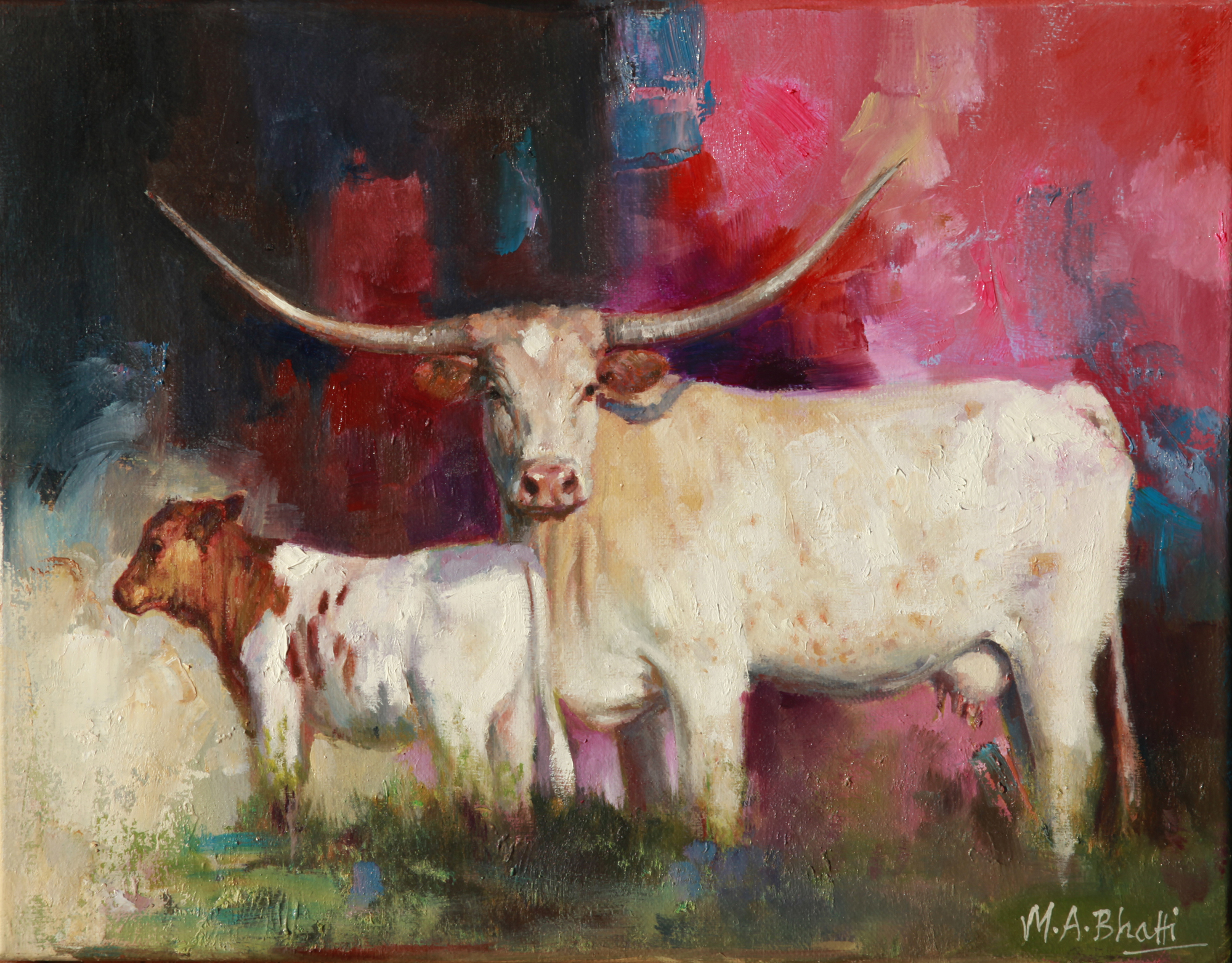 Calf and Mom – Oil on Canvas 11 X 14 ($1,500)